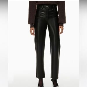 Aritzia Wilfred The Melina Pant Black Vegan Leather Pants Size 8